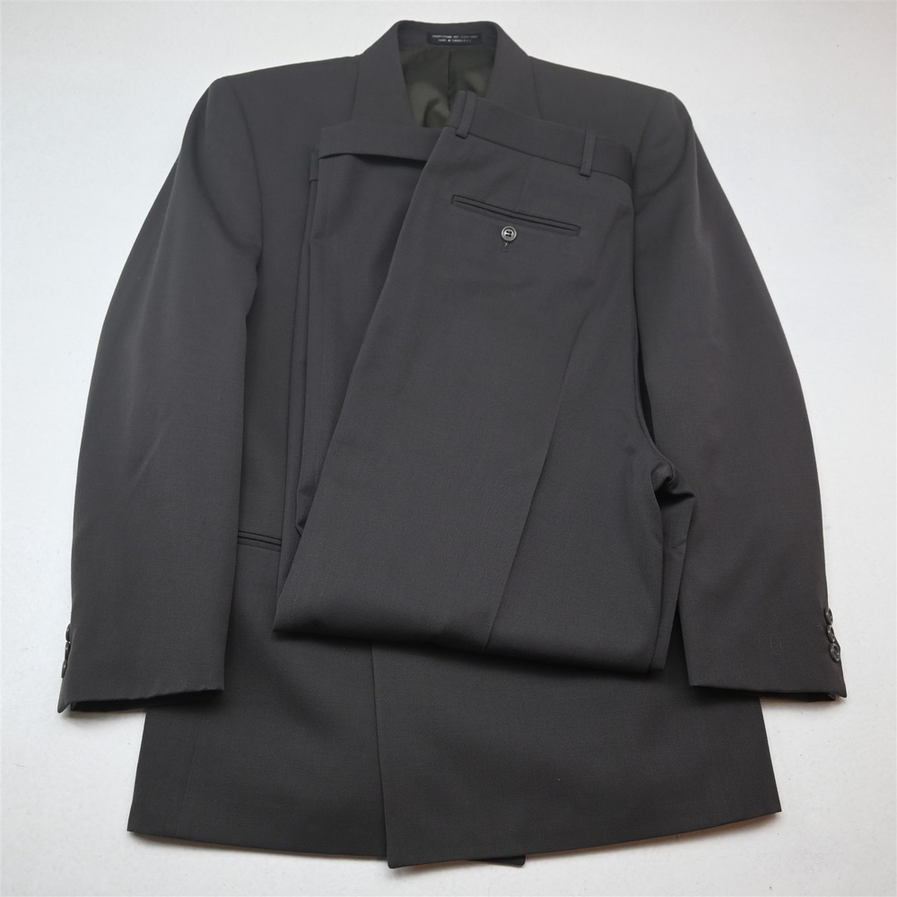 Vtg Mens Double Breasted 38R 30x30 Brown 100% Wool Mens Jacket Pants Suit